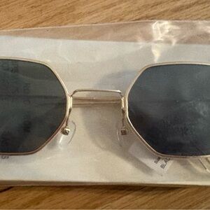 Nordstrom Octagon Gold and Black Sunglasses